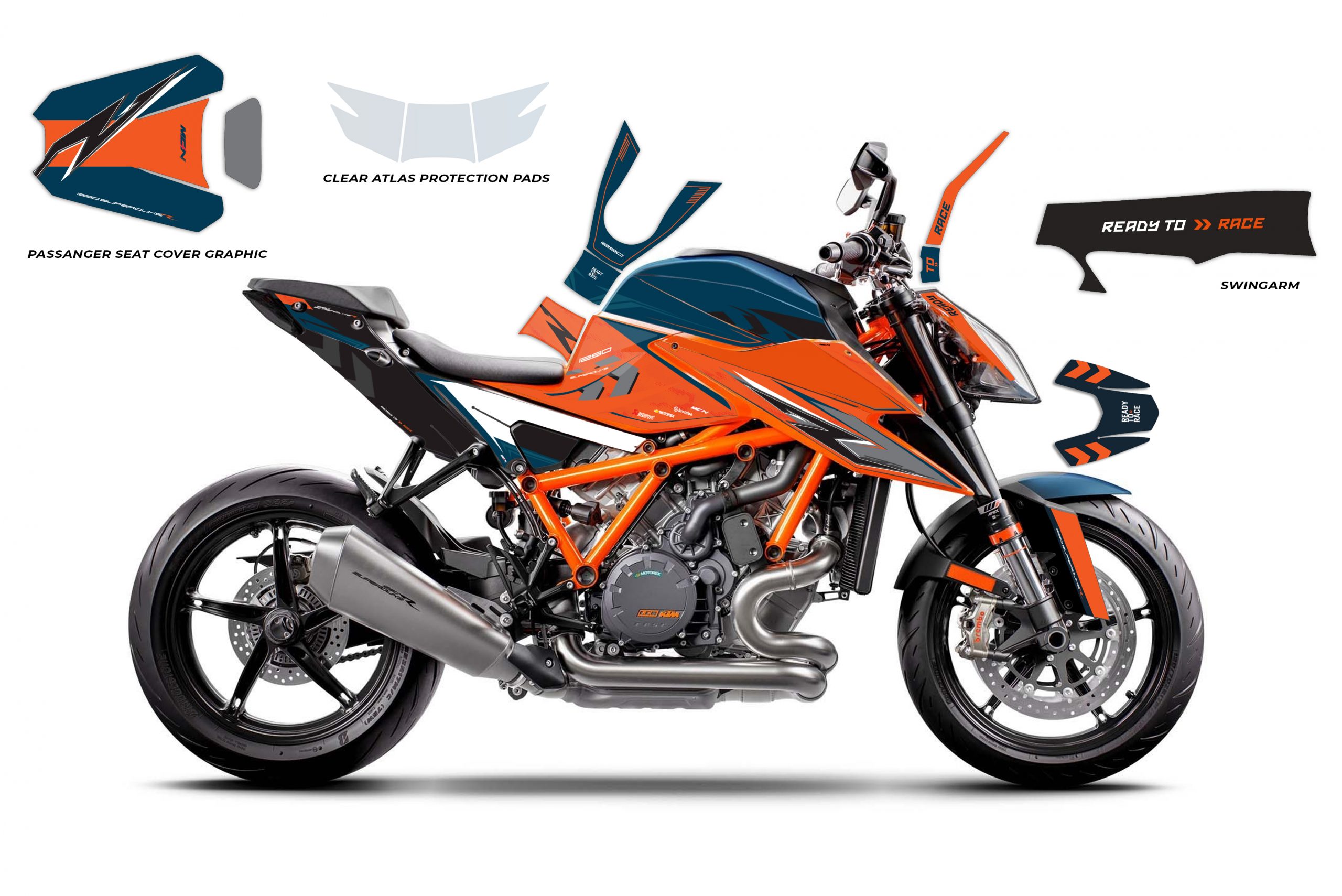 KTM 1290 Superduke R 2020-2021 S3 Orange & Blue Bike – MCN Grafix